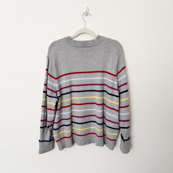 [La Ligne x Target] Gray Rainbow Striped Long Sleeve Crew Neck Sweater Size 2X - Picture 4 of 12